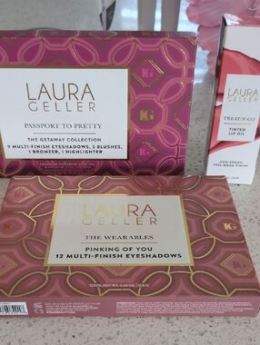 LAURA GELLER  Eyeshadow Palette, Tinted Lip Oil, 2 Blush 1 Highlighter 1 Bronzer